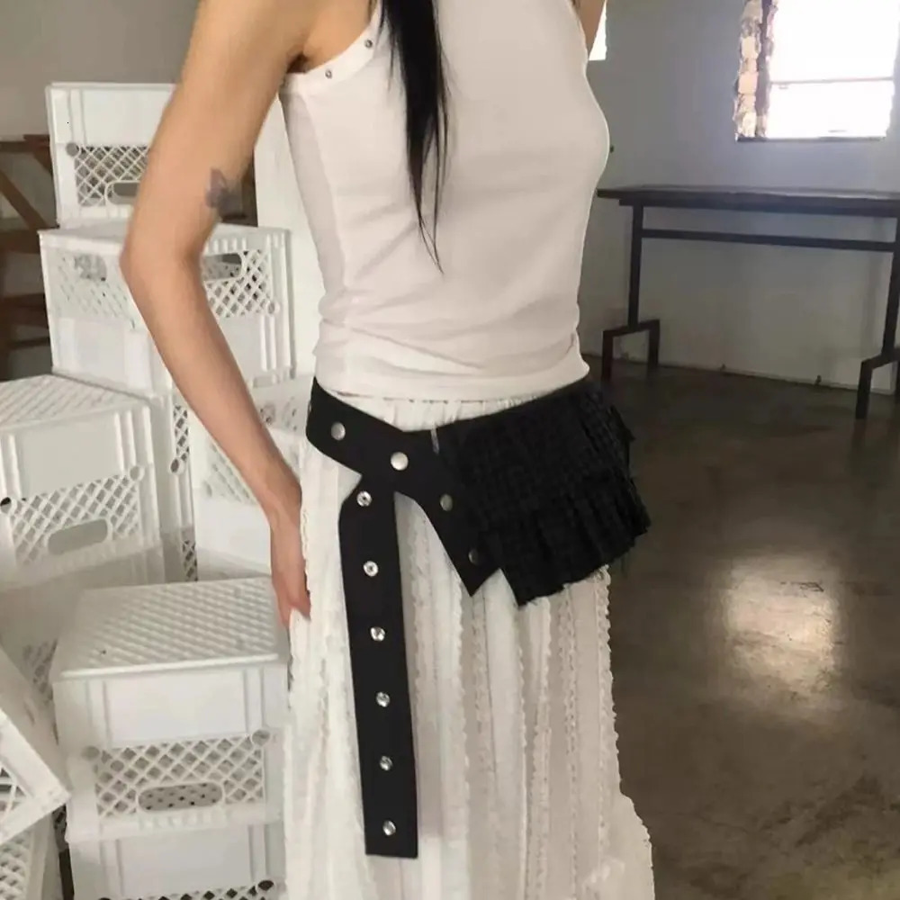 Fashion Lightweight Lace Waist Bag Water-Resistant Adjustable Strap Crossbody Bag Shoulder Bag 250731