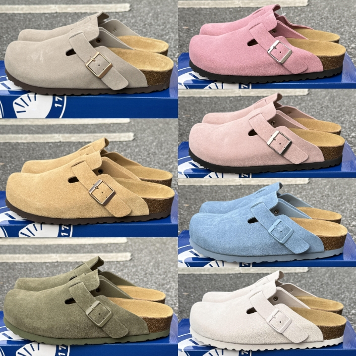 Designer Clogs Sandals Clog Slippers Cork Flat High Quality Fashion Summer Genuine Leather Slide Favourite Beach Casual Shoes Women Men 35-45