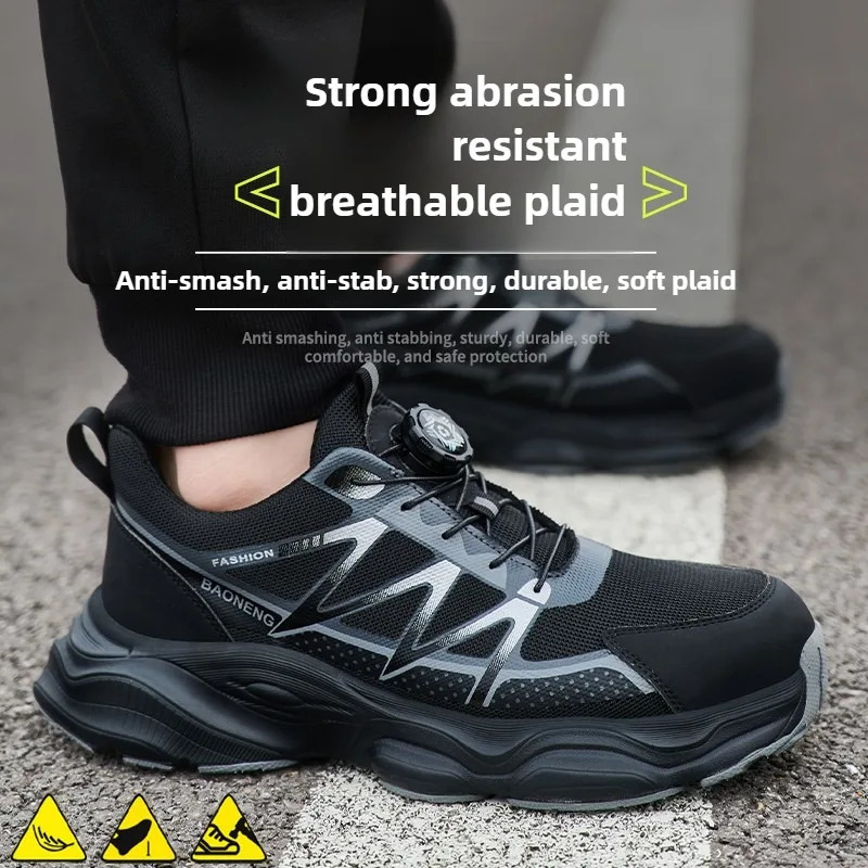 Anti Puncture Safety Shoes Steel Toe Anti Smash Lightweight Durable Slip Resistant Work Boots for Men Construction Industrial 250731