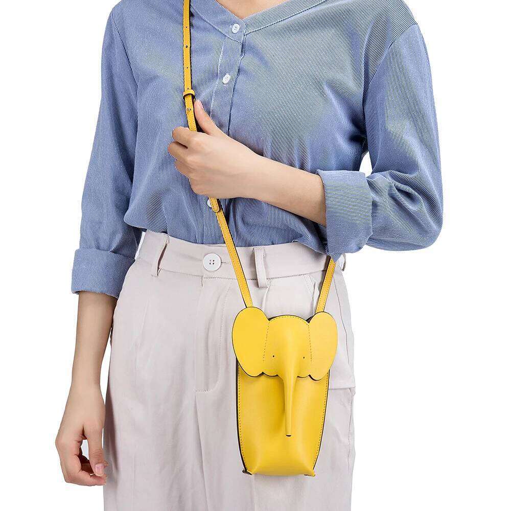 Fashion Women Small Handbags Leather Mobile Phone Ladies Lovely Elephant Shape Shoulder Versatile Crossbody Bag