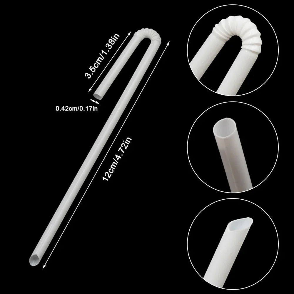50-500pcs Cusp Straw Chain Package Curved Wrapped Drinking 3.6*150mm PP Thin Straws Milk Tea Drinks Small Straws Smoothies Party 250801