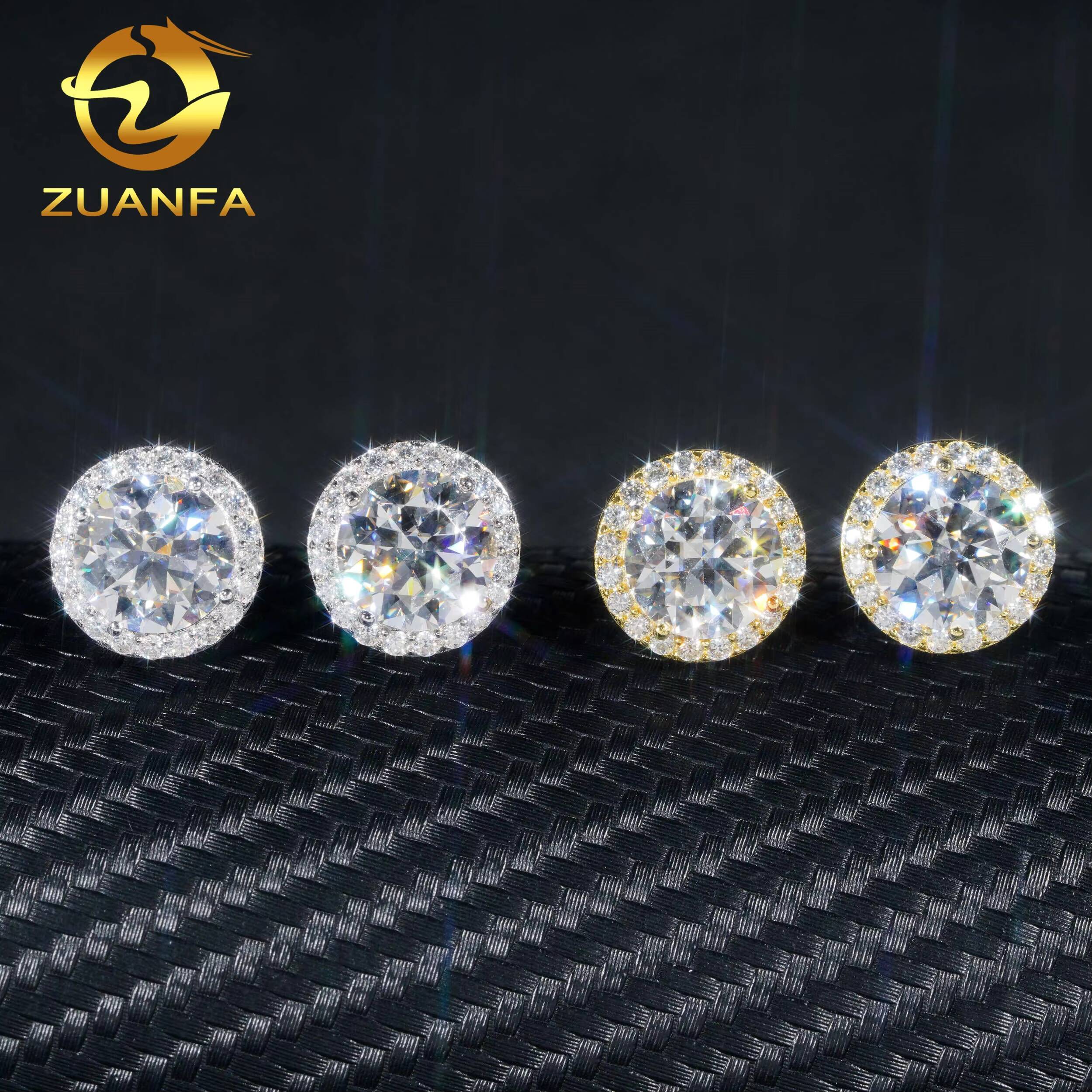 Hot Sale Ready to Ship Pass Diamond Tester Halo Design Screw Back Silver 925 VVS Moissanite Earrings