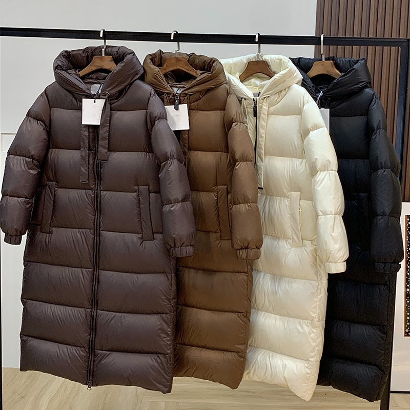 Designer Women Jackets Long coffee colored woven belt jacket for winter warmth long and thick jacket