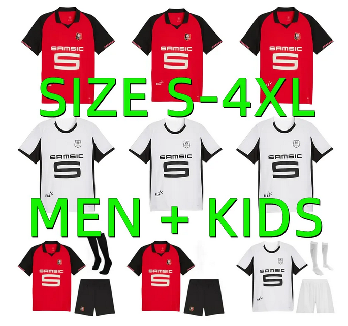 25 26 Stade Rennais soccer jerseys Rennes maillot de foot 2025 2026 Toko Ekambi BOURIGEAUD TERRIER DOKU GOUIRI uniform men kids kit football shirts Player version