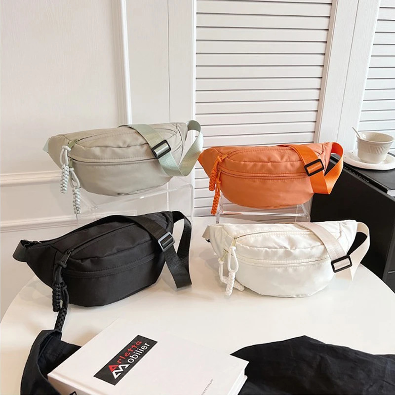 Canvas Chest Bag for Women Sling Crossbody Waist Pack Canvas Running Waist Casual Fanny Packs Sport Half Moon Belt Bag 250731