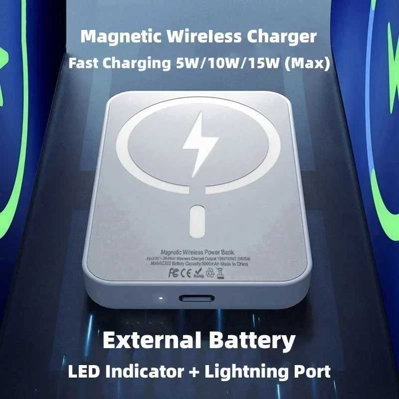 New 50000mAh Magnetic Wireless Power Bank for iPhone 12 13 14 15 Pro Max Portable Charger External Auxiliary Battery Pack S250801