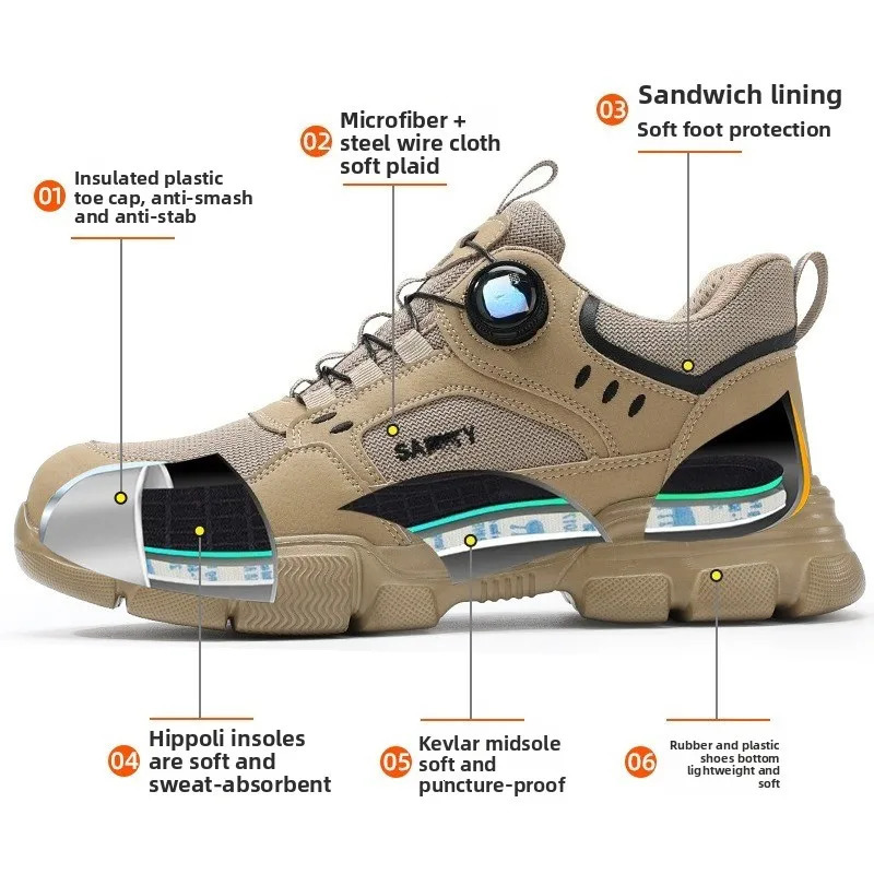 Summer Smart Buckle Labor Insurance Shoes Mens Insulation 10KV Electrical Shoes Anti-piercing and Smashing Safety Shoes 250731