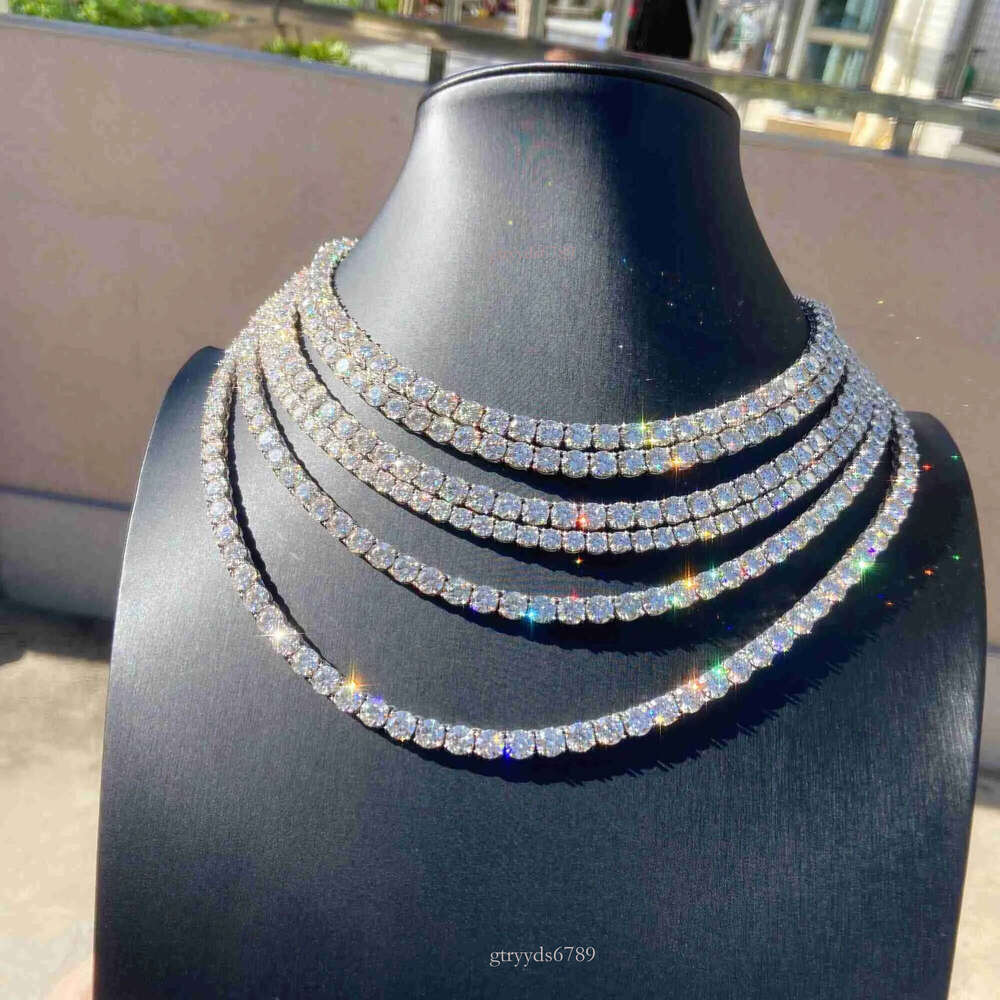 Morganite 4mmhip-hop jewelry designer style necklace bracelet 100% tested with stone test for tennis chainFast delivery