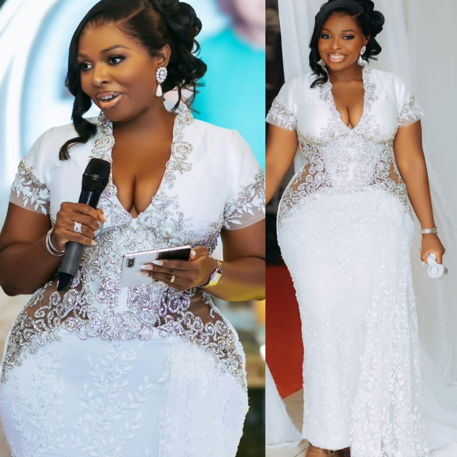 White Sheath Prom Dresses 2025 Lace Beaded Deep V-neck Vintage Evening Formal Party Second Birthday Engagement Gowns Plus Size Dress For Special Occasions ZJ763