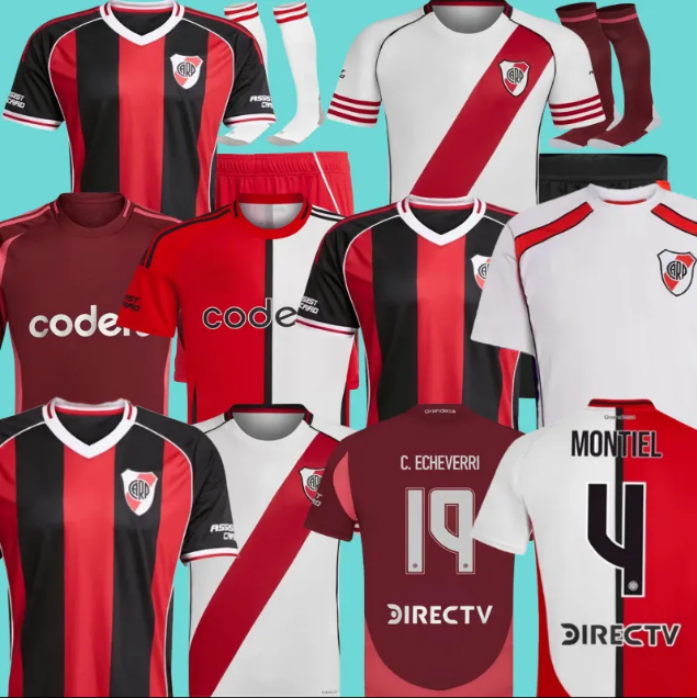 2025 2026 River Plate Soccer Jerseys 25 26 Camisetas de futbol DE LA CRUZ BELTRAN BORJA SOLARI SIMON FERNANDEZ Football Shirts Men set
