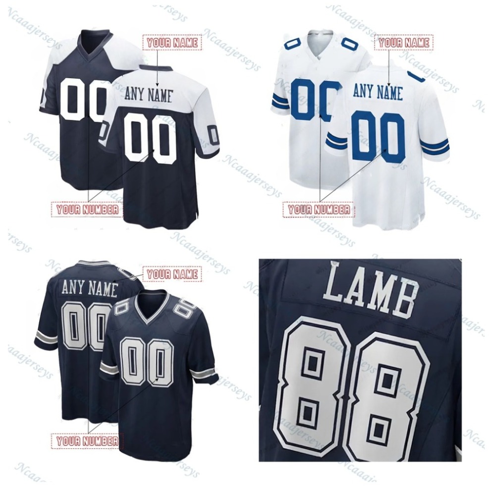 Cities Football Jerseys Lance Rush Dowdle Luepke Golston Henry Parsons Aubrey Anger Davis Lamb Diggs Goodwin Lewis Custom Any Number Name For Men Women Youth
