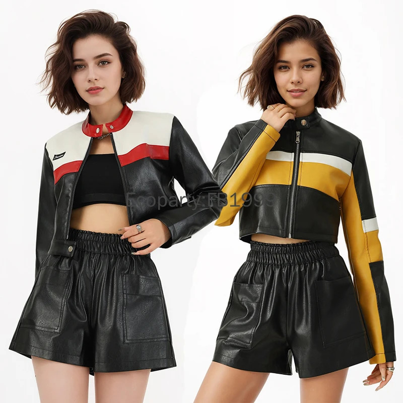Women Fashion Motorcycle Pu Leather Jacket Spring Autumn Vintage Punk Zipper Short Coats Female Casual Biker Coat Outwear 250731