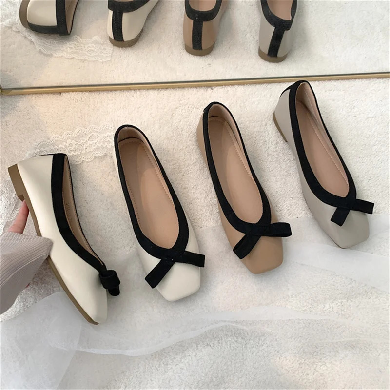 COOTELILI Fashion Flats Shoes Women Flats Square Toe Non-slip Flats Casual Basic Flat Heel Size 35-40 250731