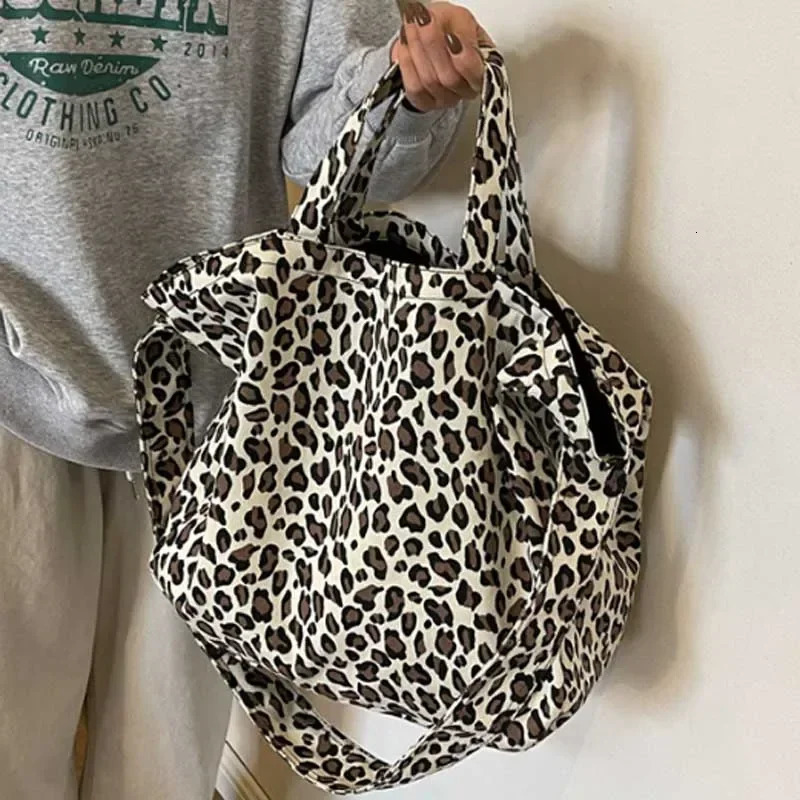 Leopard Korean Fashion Big Crossbody Bags for Women Travel Handbag Lady Shopper Shopping Shoulder Bag Bolsa Feminina 250731