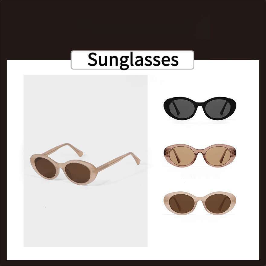 DHsunglasses Oval Sunglasses for Women UV400 Protection, Face-Slimming Design, Premium Acetate Frame (Three colors)