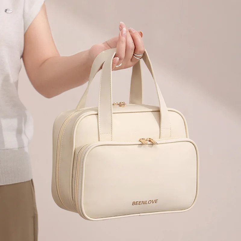 Portable Makeup Bag For Women Large Capacity Cosmetic Bag Makeup Storage Organizer Waterproof PU Toiletry Clutch for Travel 250731