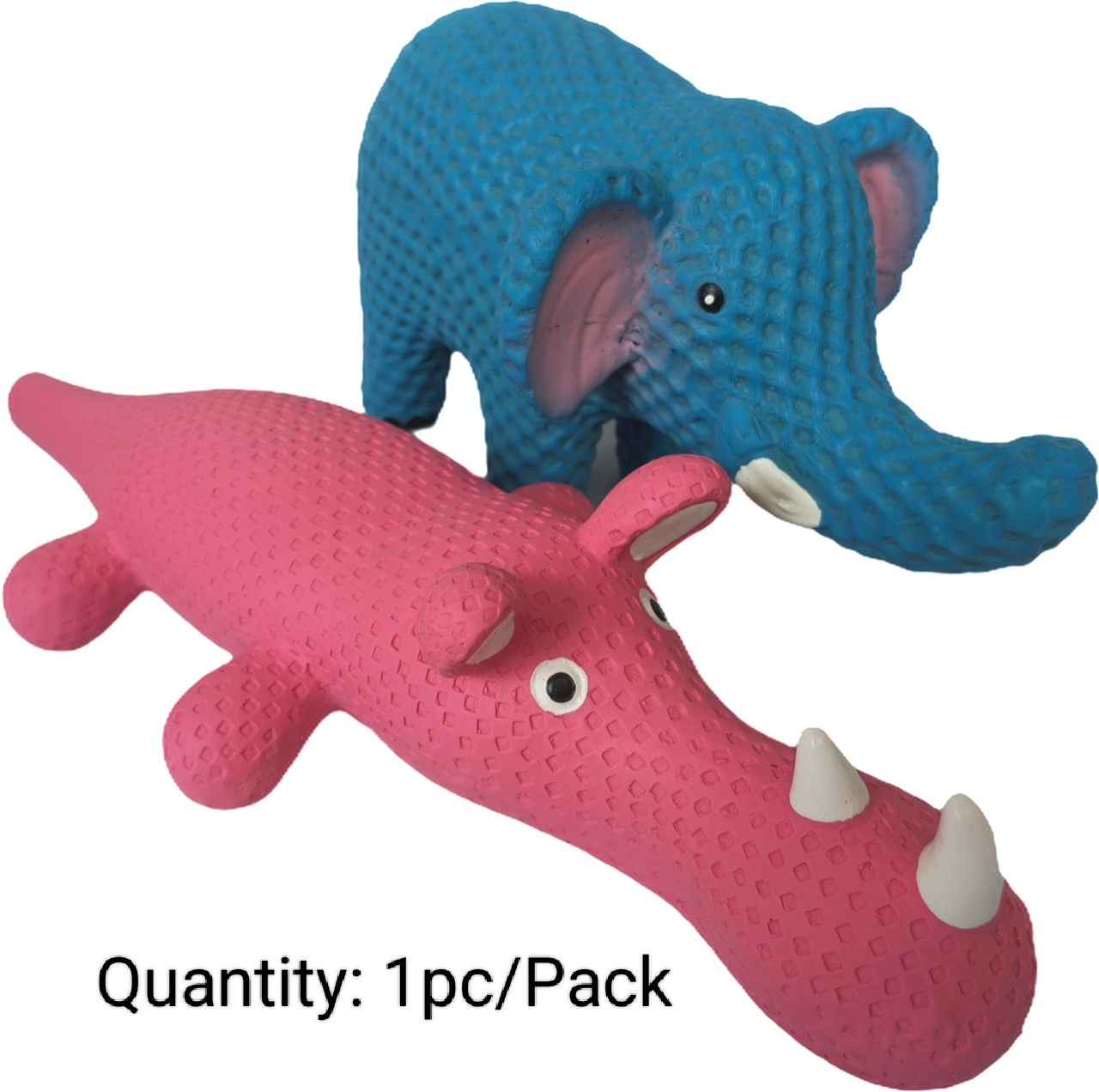 Rubber Sound Chewy Pet Toy Natural Squeaky Elephant & Rihnoceros Shaped Soft Latex Screaming Puppy Pet Toy 1pc/Pack