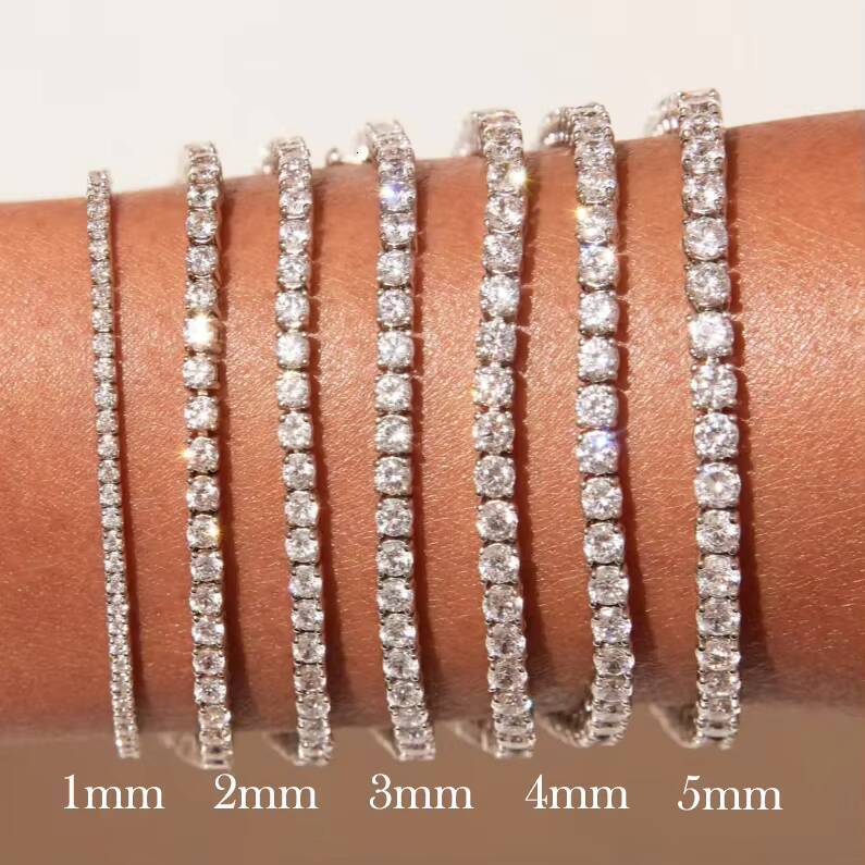 GIA IGI Certified Lab Grown Diamond Tennis Bracelet Chain 10K 14K 18K Gold 3MM 4MM 5MM Vvs Lab Created Diamond Tennis Chain