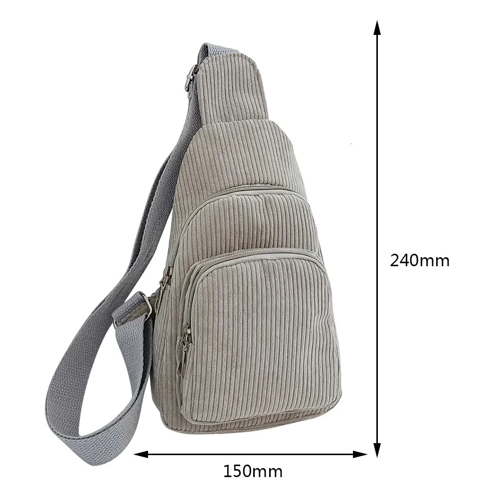 Female Sling Waist Pack Fashion Commute Bag Casual Corduroy Solid Color Adjustable Strap Simple Portable for Weekend Vacation 250731