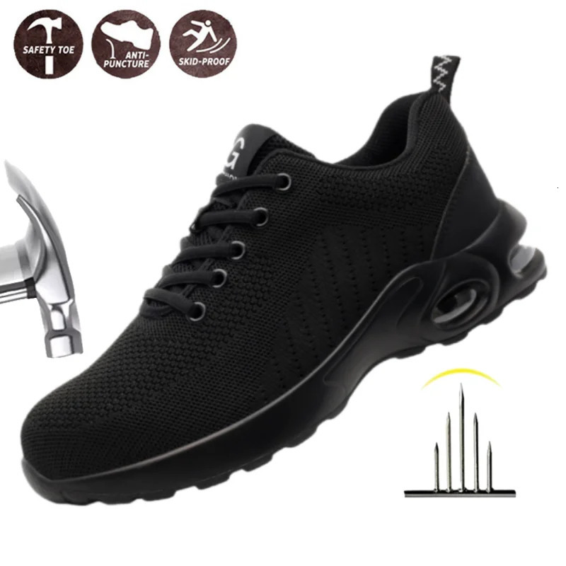 Steel Toe Safety Shoes Men Summer Air Cushion Work Safety Shoes Unisex Breathable CE Discount Safety Boots for Outdoor Workers 250731