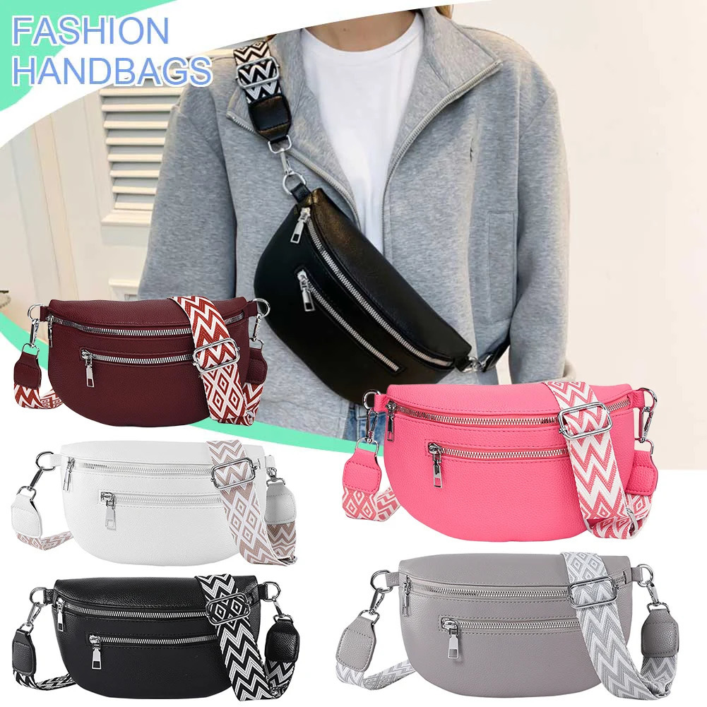 Women Stylish Crossbody Bag with Wide Strap Fashion Sling Bag Multi-pocket Coin Phone Purse Travel Outdoor Bag 250731