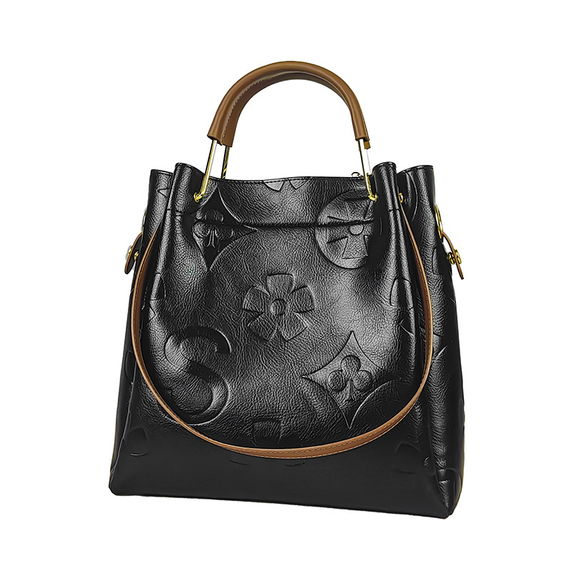 Fashion Geometric Embossed Women's Handbag Free Shipping Designer Luxury European And American Large Capacity Business Shoulder Bag High End Buck