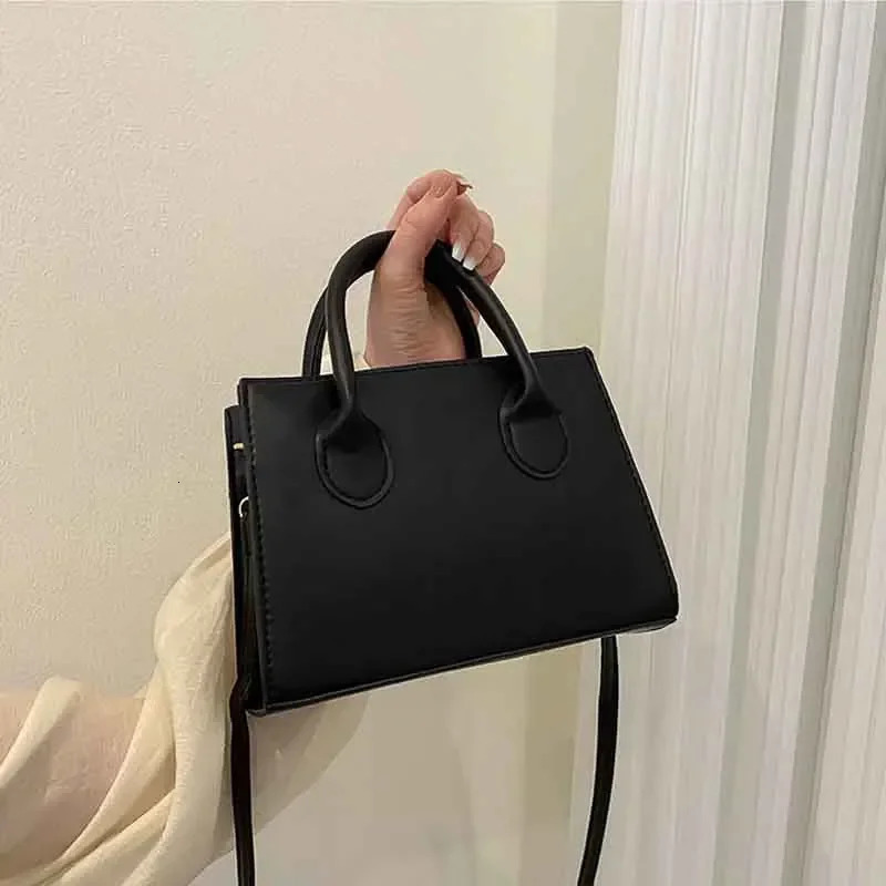 Minimalist Black Small Square Bag AllMatch Top Handle Purse Classic Shoulder for Work Women Handbags Crossbody Bags 250725