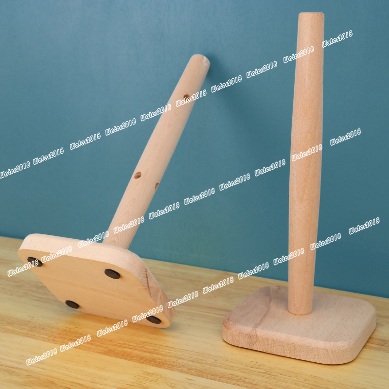 Household Beech Wood Paper Roll Holder Kitchen Paper Towel Holder Holder Cupboard Vertical