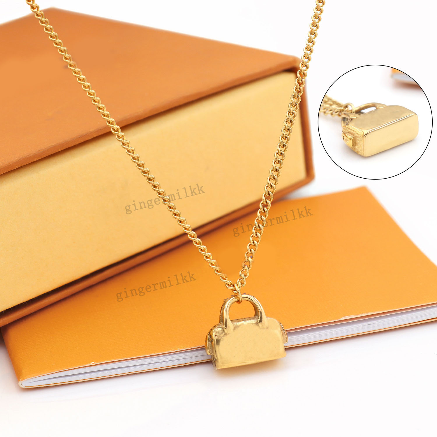 Fashion Brand Designer Pendants Necklaces Gold/Silver Plated Flower Design Bag Choker Pendant Necklace Jewelry Accessories Wedding Valentines Day Gifts