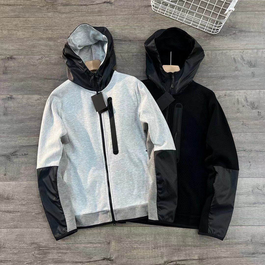 Designer jackets hoodie tech fleece men hoodie pant Sports Windbreaker hooded jackets Spring and Autumn Two tone Hooded Zipper Open Jacket for Men