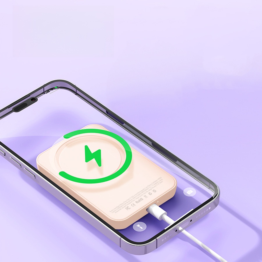 Winsway 5000mAh Magnetic Mini Power Bank, Supports PD and QC 3.0 Fast Charging, Rich Colors, Versatile Functions, Suitable for iPhone 16/15/14/13/12 S