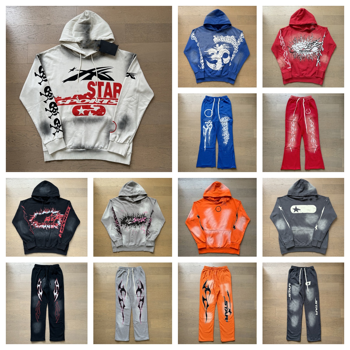 Designer Mens Zip Up Hoodie Helledstarly Hoodie For Man Woman Hell Tracksuits Sports Suit Pants Pullover Vintage Street Graffiti Sweatshirts DY