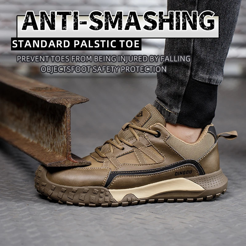 Non Slip Steel Toe Safety Shoes for Men Anti Smash Anti Puncture Work Sneakers Durable Protective Footwear for Industrial Use 250731