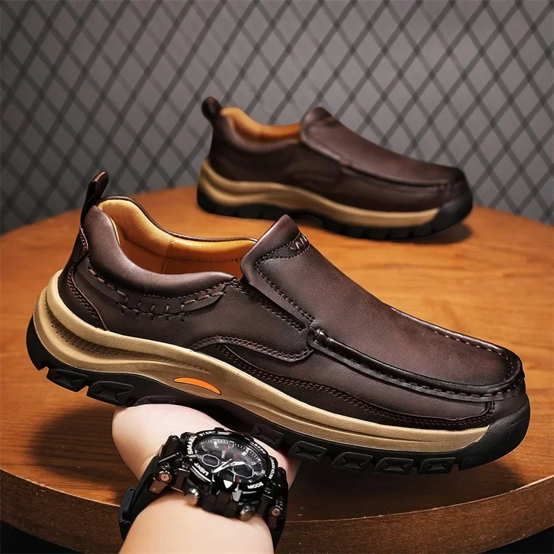 Fashion Trendy Male Driving Shoes Versatile Non-slip Hiking Shoes Comfortable Outdoor Mens Loafers Moccasins Treking Footwear 250731