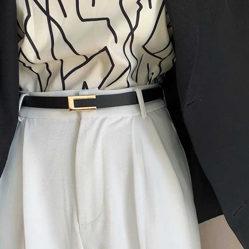 1pc of suit with a slim waistband for womens versatile decoration.Fashionable black belt with a dr sweater waist up XJ250801