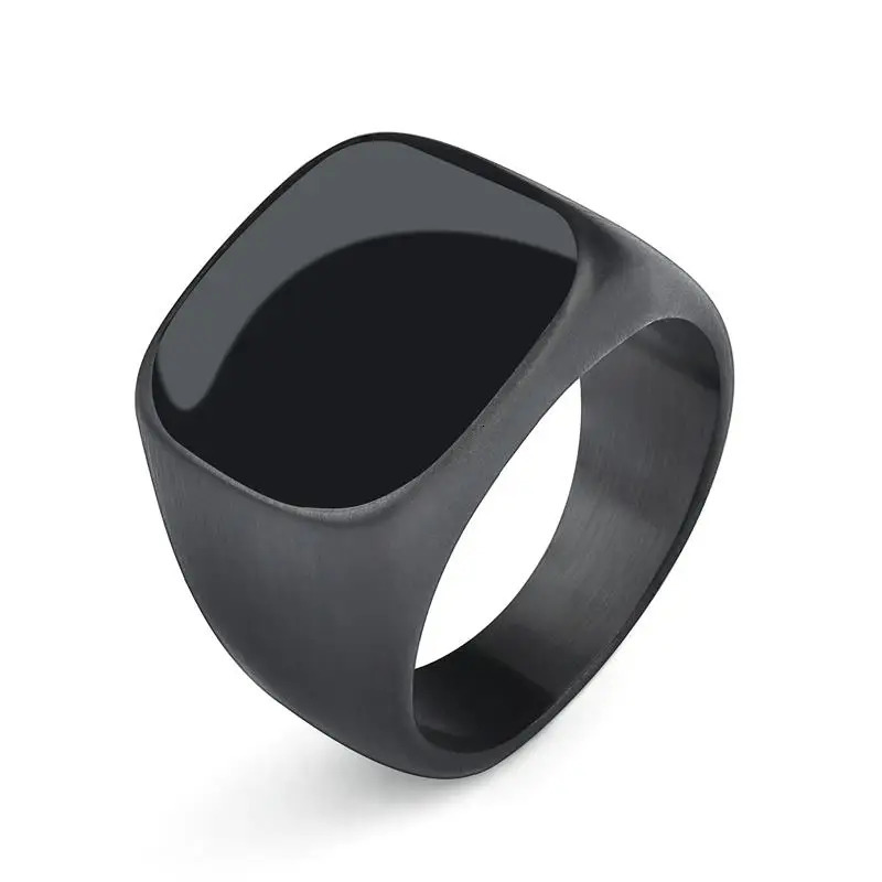 Fashion Male Punk Rock Stainless Steel Black Frosted Ring For Men Women Hip Hop Party Male Wedding Jewelry Gift 250731