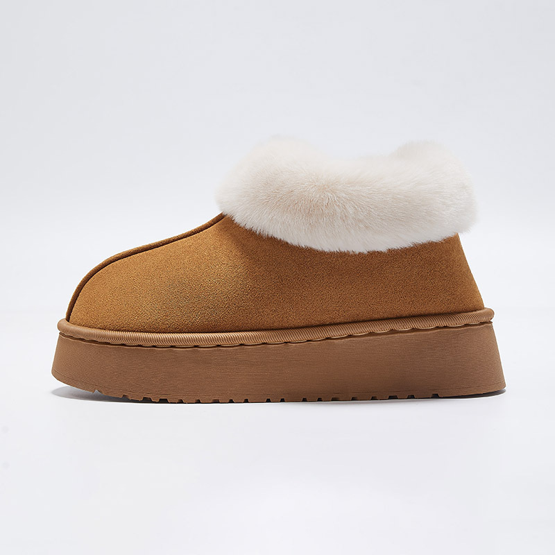 free shipping designer versatile autumn winter plush warm thick-soled solid color couple's comfortable cotton shoes for both men and women with e