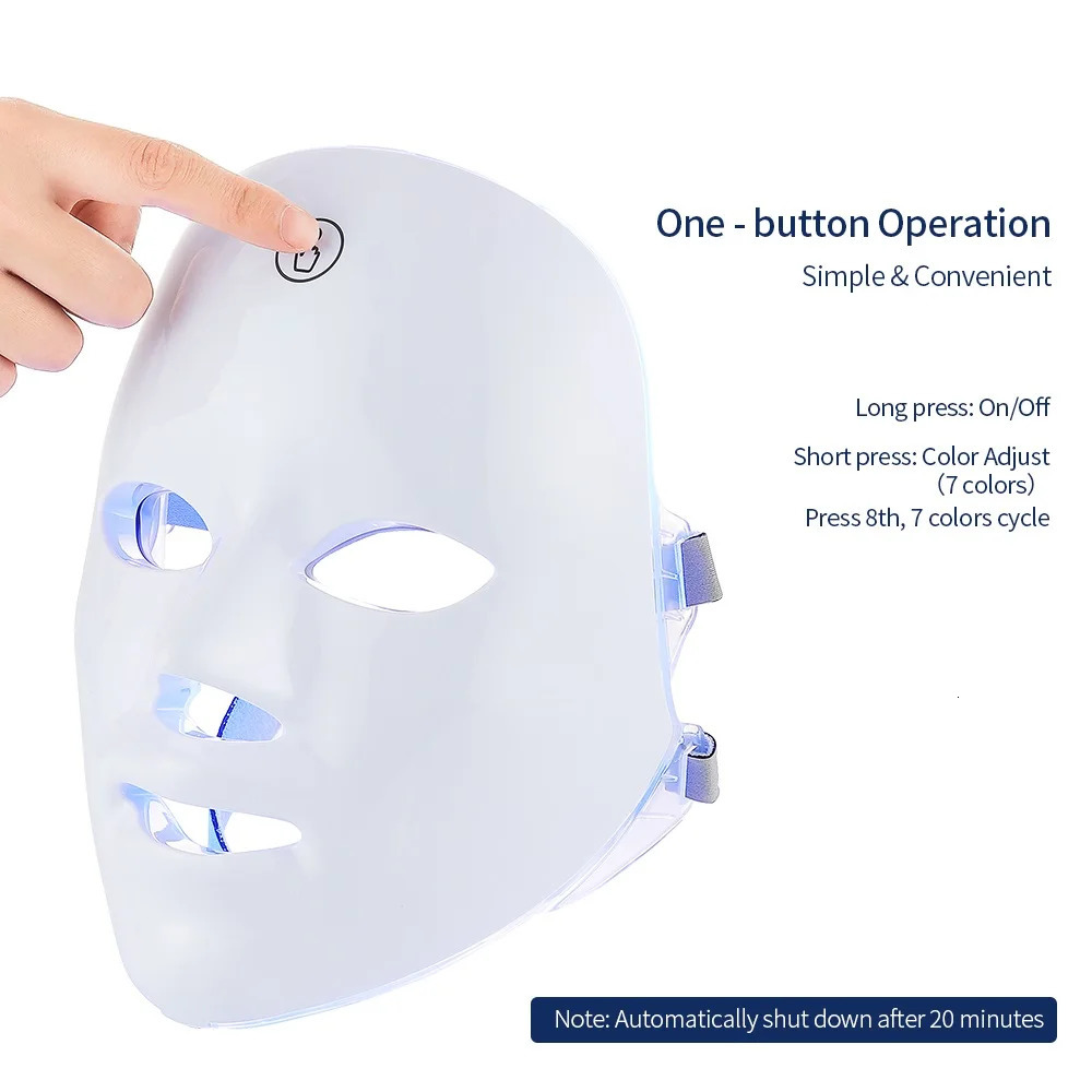 Rechargeable LED Mask 7 Colors LED Pon Skin Rejuvenation Anti Wrinkle Removal Beauty Mask Skin Brightenin 250729