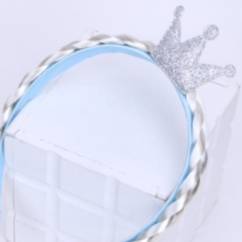 Children's wig with long braids princess style headband Snow Princess hair clip floral girl's hair accessory butterfly and flower decoration
