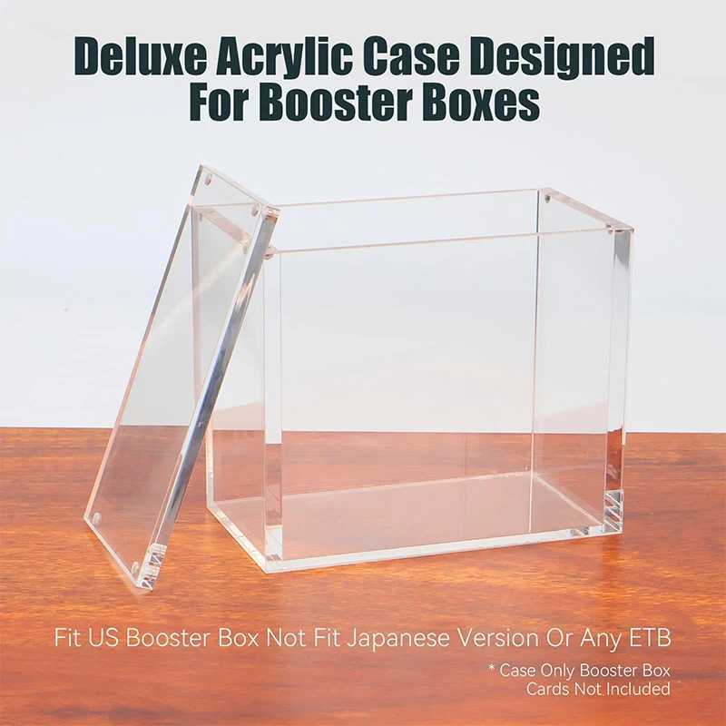 Booster Box Acrylic Case Protector 8mm 4mm Thick Clear Acrylic 5mm Magnetic Closure Easy Top Loading Compatible L250801