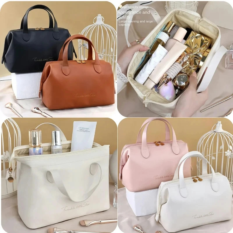 Large-Capacity Travel Cosmetic Bag Portable PU Makeup Pouch Women Waterproof Bathroom Washbag Multifunctional Toiletry Kit 250731