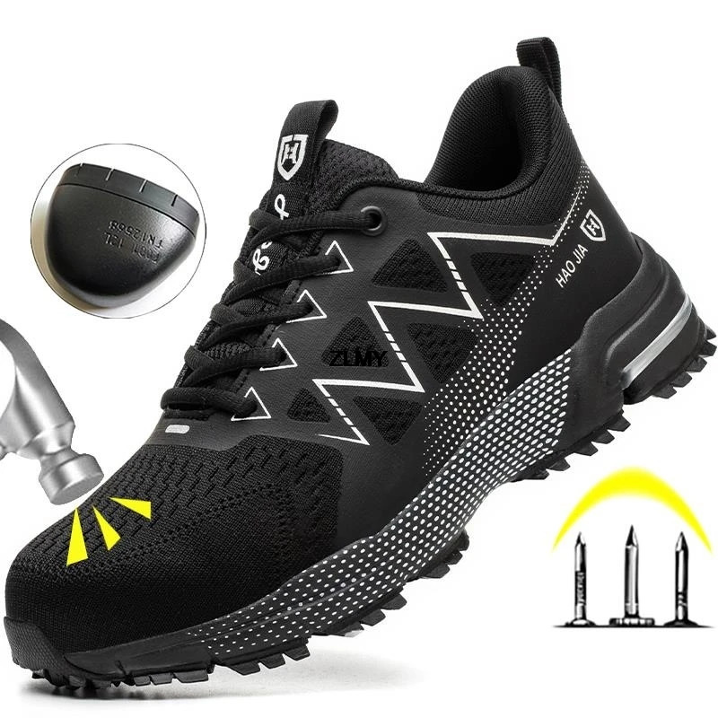 Anti-smash Safety Shoes Men Steel Toe Sneakers Puncture Proof Breathable Work Boots Man Fashion Construction Protective Footwear 250730