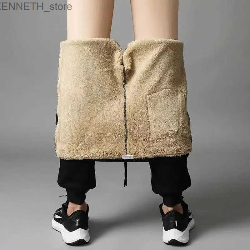 Winter wool pants mens Lambswool warm thick casual Trouser brand jogger plus size Z260315