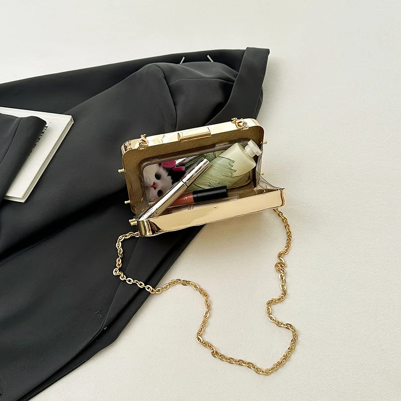 MOODS Golden Evening Bags For Women Wedding Dinner Party Chain Shoulder Cross Body Bag Purses And Handbags 250731