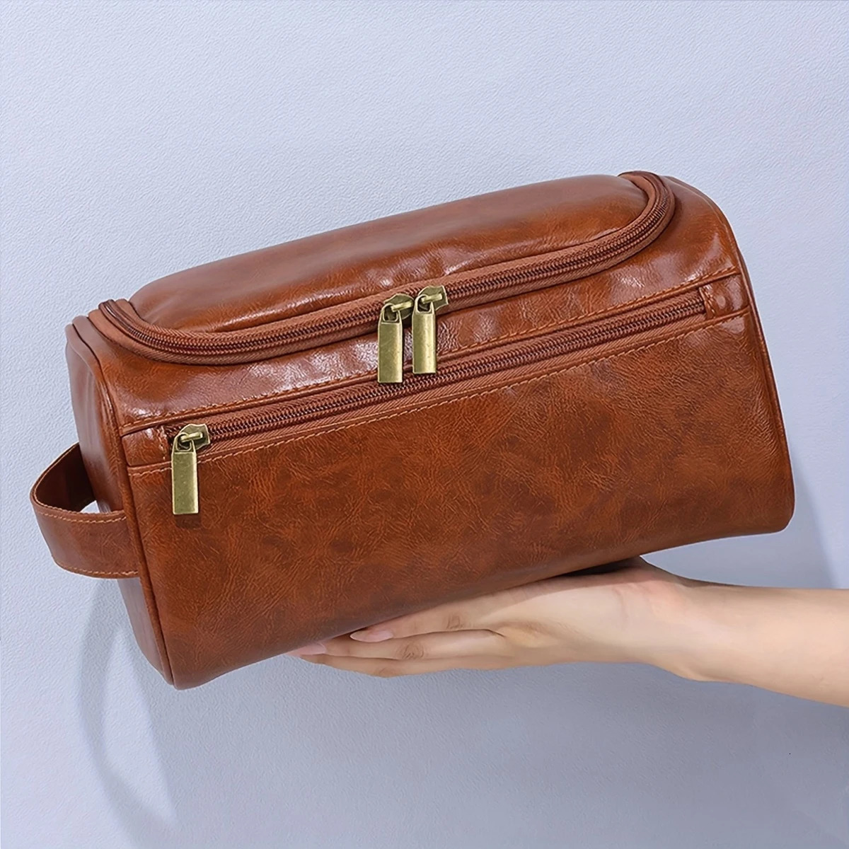 Men Vintage Toiletry Bag Travel Necessary Business Cosmetic Makeup Cases Male Hanging Storage Organizer Wash Bags 250731