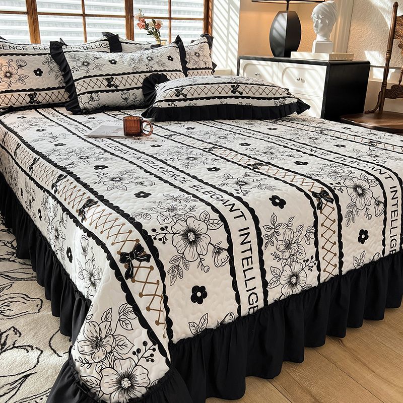 Luxury Designer Four-season Bed Skirt Lace Thickened Bed Sheet Four-piece Set Quilted Non-slip Bed Cover Single Piece Three-piece Set Tatami Mattress 