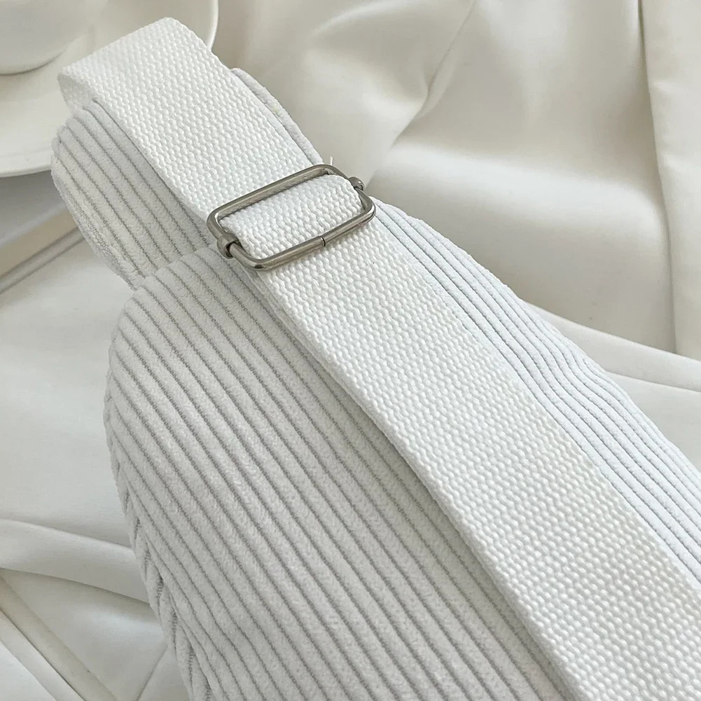 Female Sling Waist Pack Fashion Commute Bag Casual Corduroy Solid Color Adjustable Strap Simple Portable for Weekend Vacation 250731