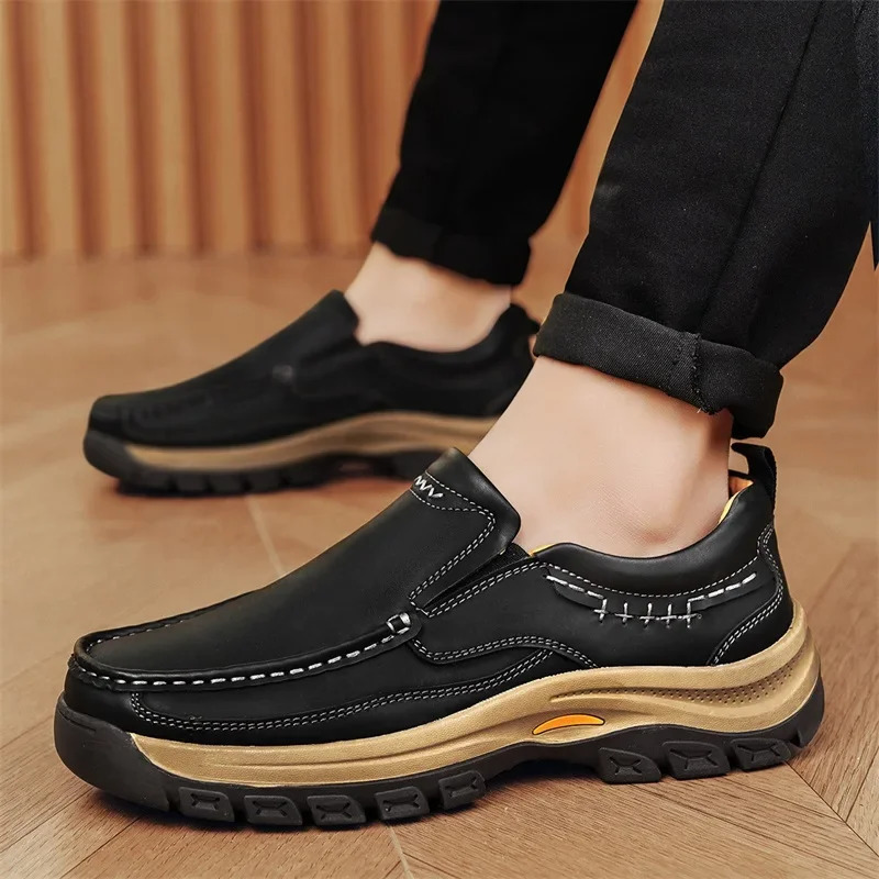 Fashion Trendy Male Driving Shoes Versatile Non-slip Hiking Shoes Comfortable Outdoor Mens Loafers Moccasins Treking Footwear 250731