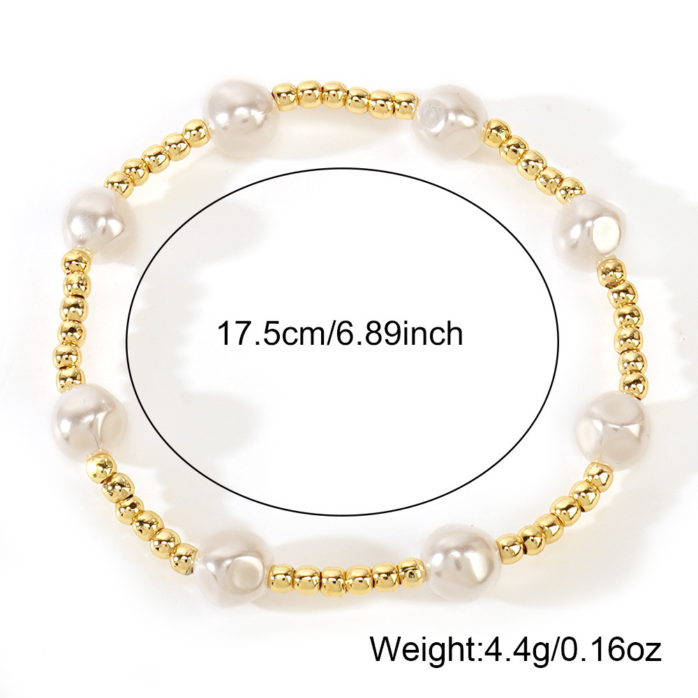 Vlen Shell Pearl Stackable Bracelet 18K Gold Plated Beaded Bracelets for Women Boho Summer Dainty Charm Pulseras Jewelry 250617