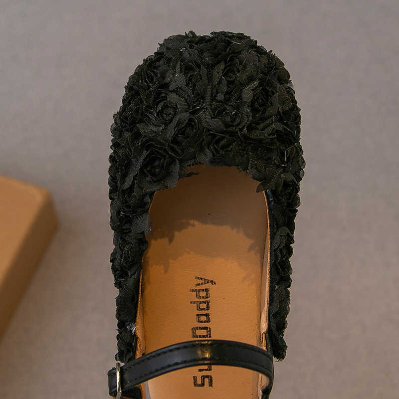 Sandals Fashion Girls' Flower Sandals 2024 Summer Korean Style Princess Elegant Half-Wrapped Lady Single Shoes for Toddlers and Young Girls Perfo